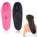 2pcs Large Adjustable Braids Shower Cap for Long Hair Waterproof Shower Caps for Women Men Reusable Extra Long Hair Bonnets for Dreadlocks Foldable Plastic Oversize Bath Hats (Pink, Black)