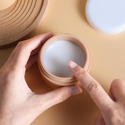 Kuangre Travel Containers for Toiletries, Silicone Cream Jars BPA-Free, Leak-proof 3oz Travel Size Containers, Portable Size Silicone Jars with Lid for Cosmetic Face Hand Body Cream (4 Pack) - color: Apricot, size: 3 Ounces
