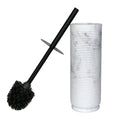 Contemporary Ribbed Design Resin Toilet Holder and Brush Set for Bathroom, Stylish and Durable Cleaning Tool with Modern Design, Compact for Efficient Cleaning - style: Ribbed White