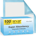 100 Count 22” x 22” Super Absorbency Disposable Underpads, Leakproof Quick Drying Disposable Pads for Baby, Puppy and Adults, Puppy Pads, Cat Pee Pads for Dogs, Potty Puppy Training Pads - size: 100 Count 22" x 22"