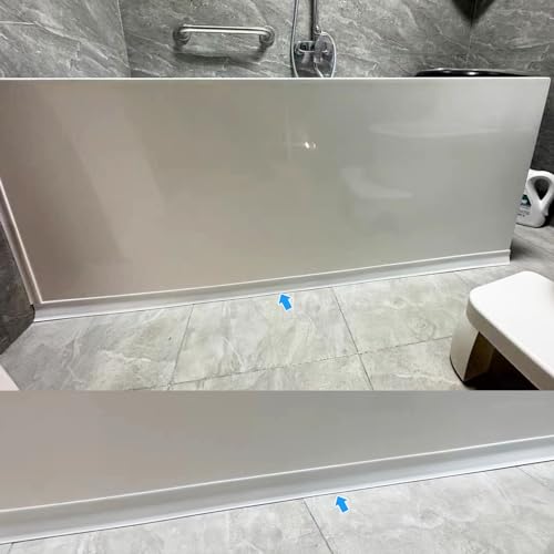 Water Barrier for Sink,Shower Threshold Water Dam Barrier,Waterproof Barrier Bathroom,Collapsible Silicone Strip Trim Splash Guard (White-1M) - size: White 1m