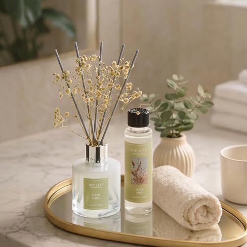 Airkeep Reed Diffuser Oil Refill/Clean Linen/3.38 oz/1 Pack/Air Freshener & Aromatherapy Essential Oil Blend for Home Fragrance – Scented Refill Oil for Bathroom, Bedroom & Home Decor - size: Refill/3.38Ounce/1pack