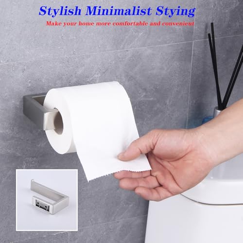 GERZWY Bathroom Toilet Paper Holder Brushed SUS 304 Stainless Steel Paper Towel Dispenser Tissue Roll Hanger Wall Mounted HG1718-LS - color: Brushed