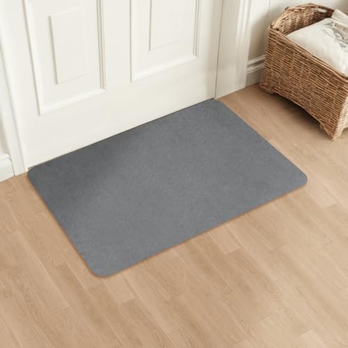 Ultra-Thin Indoor Doormat 20x32 Inch-Low Profile Non-Slip Entryway Mat,Washable Absorbent Floor Mat with Dirt-Resistant Design for Front Door,Kitchen,Hallway,Light Grey - color: Lightgrey, size: 1'8" x 2'8" (Rectangular)