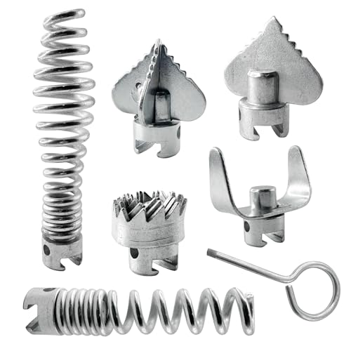 7 Pcs Drain Cleaner Combination Cutter Head Set 16mm Drain Snake Drill Attachment for Ridgid k50 K400 Pipeline Dredging Machine