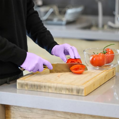 Disposable Gloves Medium, Nitrile and Vinyl Blend Material Gloves, Latex Free, 4 Mil 200 Pc Food Grade Glove for Cleaning, Food Prep, Hair Dye, Tattoo, Purple - color: Purple, size: Medium-200pc