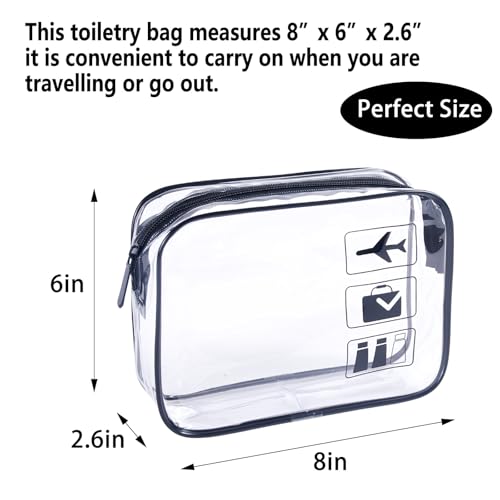 TSA Approved Toiletry Bag 3Pcs - 3 Pack Clear Travel Bags for Toiletries, Carry on Airport Airline Compliant Bag,Makeup Bags Clear Toiletry bags Quart Size Travel Bag,Black - color: Black-3pcs
