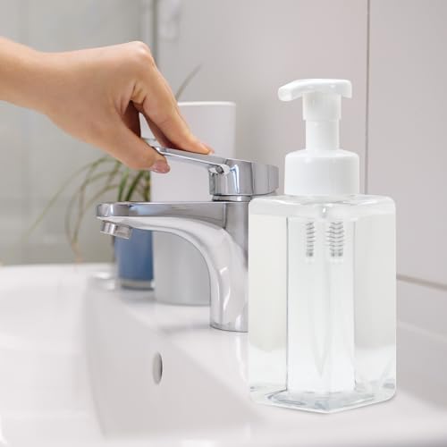 Ginger Lily Farms Foaming Soap Dispenser, Refillable Plastic Pump Bottles for Liquid Hand Soap, 15 oz. Clear Bottle with White Pump, 2-Pack - style: 15 Oz Clear