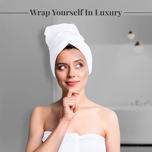 Tens Towels Pack of 4 Extra Large Bath Towels 30 x 60 Inches, 100% Cotton, Larger & Lighter Weight, Quicker to Dry, Super Soft and Absorbent, Perfect for Bathroom, White - color: White