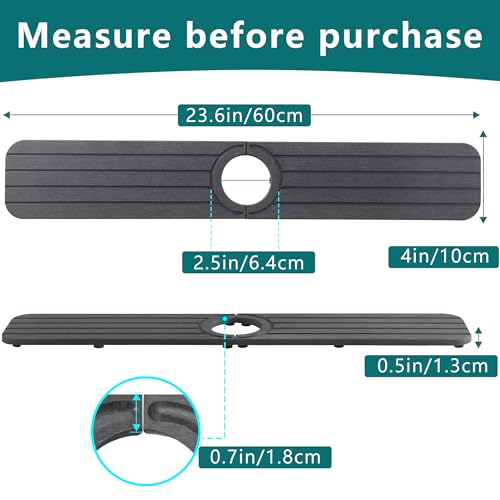 Water Absorbing Stone Kitchen Sink Mat, Faucet Splash Guard for Bathroom Counter - color: 23.6" x 3.9" Dark Gray B