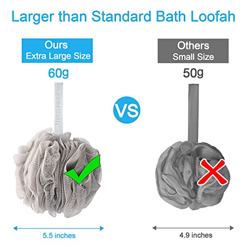 AmazerBath Loofah Sponge 60g/Piece, Exfoliating Bath Sponge Body Scrubber - Loofa Set of 4 Neutral Colors - style: Light Brown