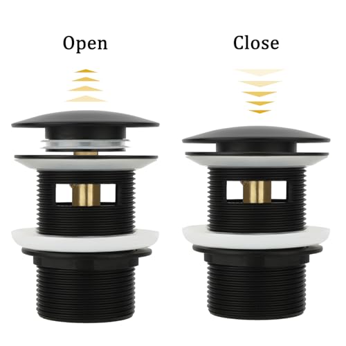 Free Standing Tub Drain Kit, Freestanding Tub Drain, Pop-up Freestanding Bathtub Drain Stopper, Compatible with Freestanding Bathtub Drain Rough-in Kit (Black) - color: Black