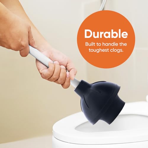 Superio Sink & Toilet Plunger with Toilet Bowl Brush and Holder Set - Dual-Purpose Drain Plunger with Mold-Resistant Rubber Head & Ergonomic Grip - size: Toilet Brush and Plunger Set