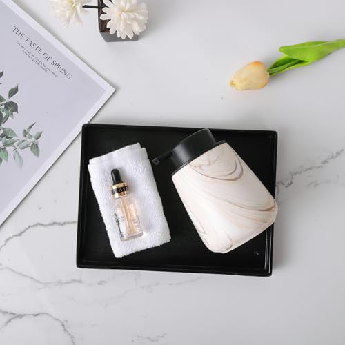 12Oz Foam Hand Soap Dispenser - Modern Ceramic Foaming Soap Dispenser with Easy-to-Press Pump, Reusable and Refillable Liquid Dish Soap Dispensers for Bathroom & Kitchen, Marble Brown - color: Marble Brown, style: Foam Pump