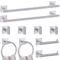 10 Pieces Bathroom Hardware Set Brushed Nickel Towel Bar Set Includes 23.6” Towel Bar, Towel Ring Holder, Toilet Paper Holder and Two Towel Hooks, Bathroom Accessories Set SUS304 Wall Mounted - color: Brushed Nickel, size: 10 Pieces - Extended