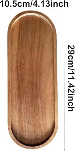 11.5inch Wooden Vanity Bathroom Trays, Farmhouse Wood Perfume Tray Home Rustic Decor Plate, Kitchen Counter Top Storage, Rectangular Sink Organizer Tray for Soap Bottle - color: Round