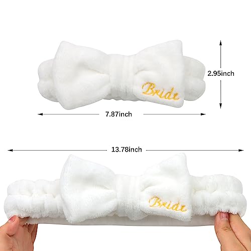 Semato Bachelorette Party Favor Set - Bride & Bridesmaid Spa Headbands(1 bride+6 Pink) - color: 1 bride+6 pink