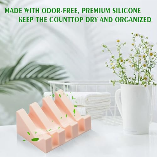 Soap Dish Holder for Shower with Suction Cup, Silicone Soap Holder & Saver Self-Draining Bar Soap Dish Keeps Soap Dry for Bathroom, Kitchen, Bathtub, Extends Soap Life (Pink-1Pack) - color: Pink - 1 Pack