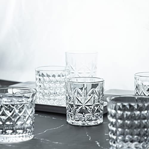 Gaolinci 2 Pcs Round Dot Embossed Clear Glass Mouthwash Cup Cups, Bathroom Brushing Cup, 8 Oz - color: Clear (round dot)