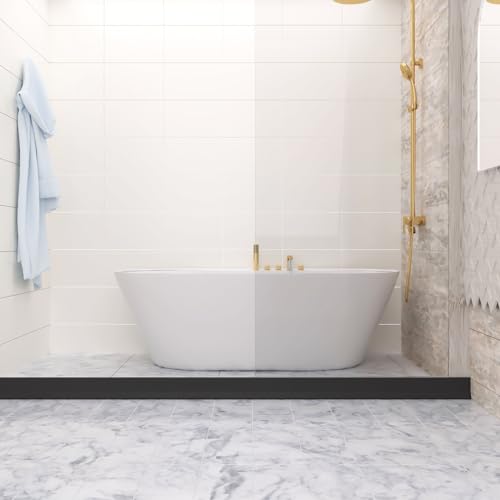 Raycity 3" High Shower Threshold Water Dam 74 IN Collapsible Shower Water Splash Guard for Curbless Shower Threshold Barrier Water Stopper for Wet and Dry Separation Bathroom and Kitchen (Black) - color: Black, style: 74 inch