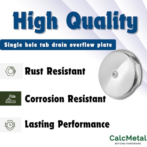 Single Hole Bathtub Drain Overflow Plate with One Matching Screws, Easy to Install, Plated Chrome - color: Plated Chrome