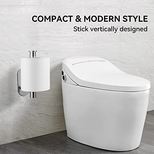 YUET Toilet Roll Holder Self Adhesive Holders Tissue 3M Stand Hanger Bathroom, Kitchen, Washroom Premium Thicken SUS-304 Stainless Steel, No Drilling Strong Adhesiveness Rustproof (Polished Chrome) - color: Polished