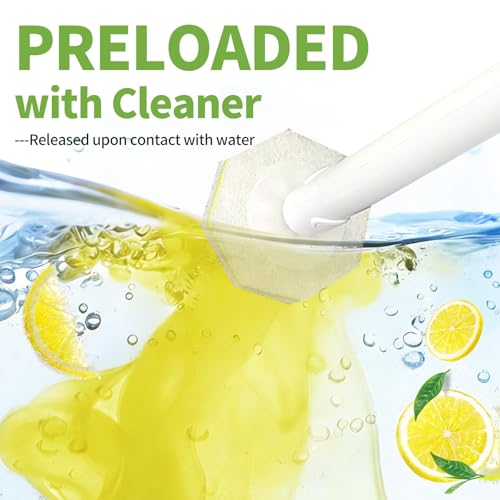 60 Count Toilet Wand Refills for Clorox and Most Named Wand, Lemon Scent | Disposable Toilet Brush Heads, Toilet Bowl Cleaner, Pre-Loaded Cleaning Formula, Lemon Scent, Bathroom Cleaning Supplies - size: 1 Count (Pack of 60)