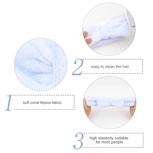 Semato 8 Pcs Blue Spa Headband Bachelorette Party Favor Set Skincare Headbands for Women Gifts and Party Supplies (Blue) - color: Blue