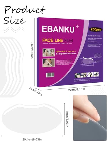 EBANKU 200 PCS Shower Face Shield Eyebrow Eyelash Shield Visors Upgrade | Eyebrow Eyelash Protector for Shower, Face Shields for Hairspray, Eyebrow Shower Visors for Adults, Disposable, Plastic,Clear - style: 200 Counts