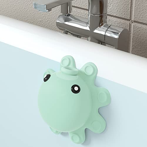 Bathtub Overflow Drain Cover Tub - Silicone Bathroom Overflow Drain Cover, Bath Tub Overflow Cover, Bathroom Spa Accessories, Adds Inches of Water for Deeper&Warmer Bath，Aqua Green - color: Squidward