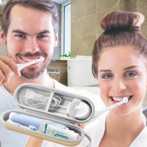 Toothbrush Travel Case for Oral B/Oral-B Pro 1000 1500 5000 7000 & Philips Sonicare 4100 1100 5300 5100 6100/iO Electric Toothbrush, Hard Protective Storage Bag (Dazzling gold) - color: Dazzling gold