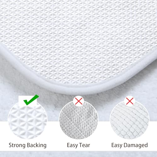 LOCHAS Bathroom Rug Set White, Soft Bath Rug Set 2 Piece, Toilet Mat U-Shaped 20x20 and 34x20 Bath Rugs, Quickly Dry Mats for Bathroom, Tub, Washable, Super Absorbent Floor Mat - color: White, size: 34" x 20" Plus 20" x 20" (U-Shape)