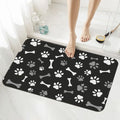 Dog Paws and Bones Bath Mat Rugs 15.7x23.6 in, Diatomaceous Earth Bathroom Rug Rubber Non-Slip Absorbent Bathroom Mat for Bathroom Kitchen Floor, Tub and Shower Sink - color: Paws #01