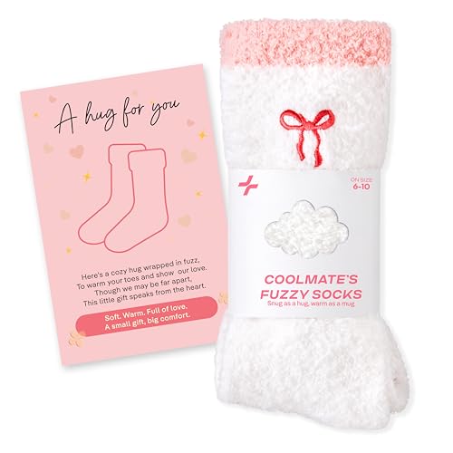 CoolMate Cozy Soft Cloud Socks, Fuzzy Socks for Women - color: D.03 - Embroidered Ribbon