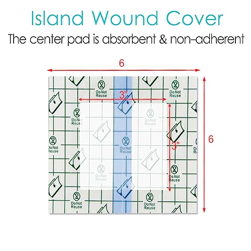 Waterproof Shower Cover with Non-Stick Center Pad for Large Port Surgery Incisions Protector Patch Transparent Film Clear Adhesive Wounds Dressing Bandage Shields (6x6 inch (Pack of 25)) - size: 6x6 Inch (Pack of 25)