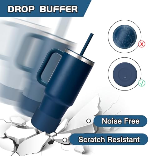 WUQID Silicone Boot Sleeve Compatible with Hydro Flask Travel Tumbler with Handle 32oz&40oz and 12-24oz Hydroflask Bottle & Stanley 20 30 40oz Tumbler, Fit 2.83-2.95in Bottom, Anti-Slip Bottle Cover - color: Indigo