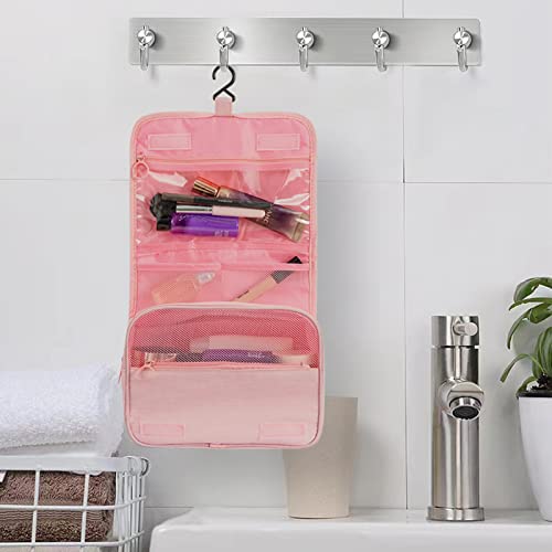 L&FY Multifunction Portable Travel Toiletry Bag Cosmetic Makeup Pouch Toiletry Case Wash Organizer (Pink) - color: Hot Pink, size: Compact Size