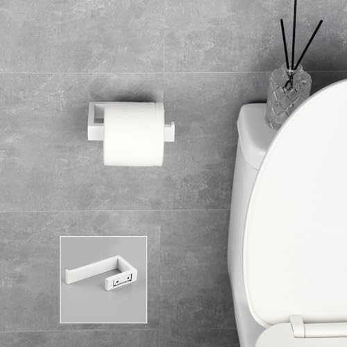 GERZWY Bathroom 2-Piece Accessory Set SUS 304 Stainless Steel Toilet Paper Holder Towel Ring Wall Mount, White - color: White