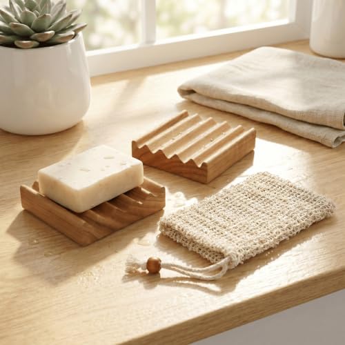 2 Pack Soap Dish, Draining Dish for Our Shampoo Bars & Conditioner Bars, 100% Natural Poplar Wood, No Chemical Varnish, Lacquer or Stain is Used, Handmade in The USA (Mini) - size: Mini