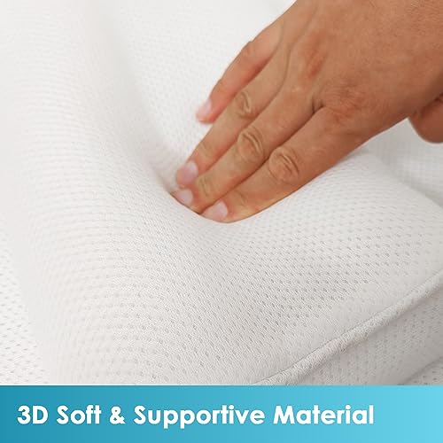 AEROiVi Full Body Bath Pillow with Lumbar Pillow Bathtub Cushion with 14 Suction Cups 3D Air Mesh Fit Any Tub Luxury Bathroom Accessories - size: 50 inch