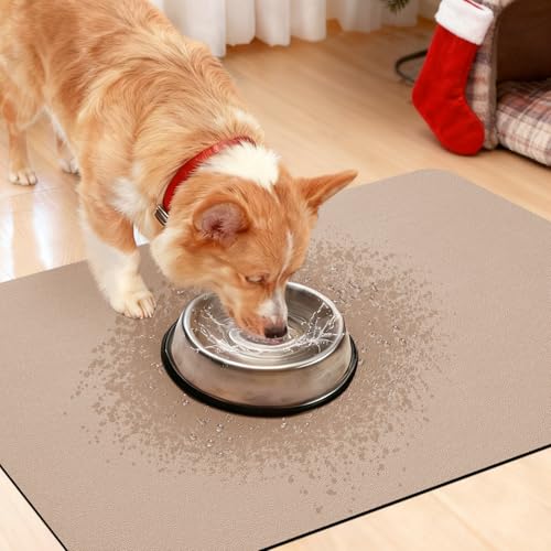 ACCUMTEK Non Slip Bath Mat, Thin Bathroom Rugs Fit Under Door, Quick Dry Bath Mats, Machine Washable Bath Rugs for Bathroom, Bathtub & Kitchen, Bathtub, Taupe/Solid/2 Piece - color: Taupe, size: 24"x17"+ 24"x20" Contour Rug