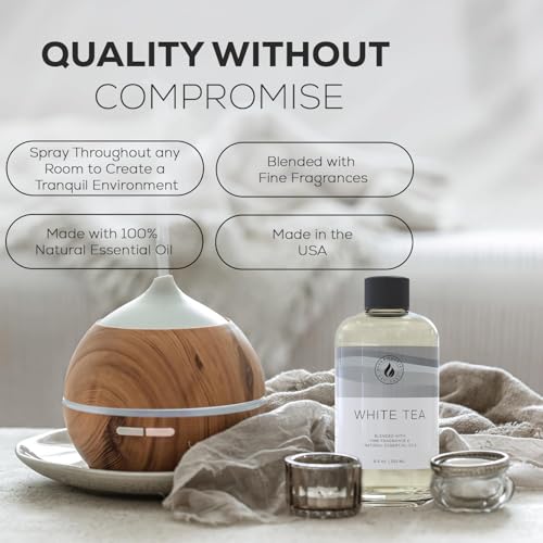 Aroma Country White Tea Luxury Diffuser Oil Refill (4 Fl Oz) | Hotel-Inspired • Long-Lasting Home Fragrance • for Aromatherapy, Reed Diffusers, Diffuser Machines & Room Sprays - size: 4 Fl Oz (Pack of 1)
