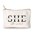 She Wake Pray Slay Makeup Bag, Motivational Cosmetic Pouch for Women, I Am Strong Affirmation Makeup Case, Boss Girl Travel Toiletry Bag, Gift Idea for Her - color: She is me