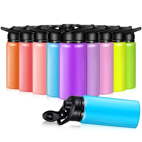 Mimorou 10 Pack Aluminum Water Bottles Bulk 17oz Reusable Leak-Proof Lightweight Sport Bottles Set for Travel Gym Team Camping & Party Favors, 10 Colors - color: Macaron Color