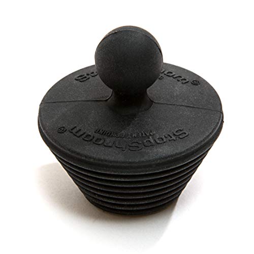 StopShroom Tub 2 Pack Universal Stopper for Bathtub and Bathroom Sink Drains, Black Plug 2pk, 2 Count
