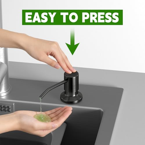 Kitchen Sink Soap Dispenser, Built in SoapDispenser, 47" Extension Tube kit, Counter Lotion Dispenser Pump, No Need More Refills (Black) - color: Black