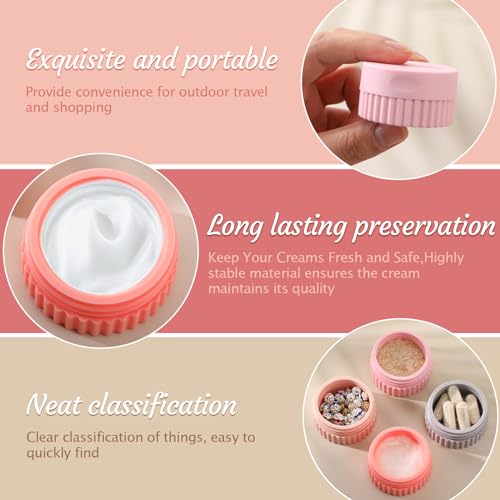 Maxcheck 4 Pcs Travel Containers for Toiletries 0.68 Oz/20 ml Small Silicone Cream Jar with Lid Mini Leakproof Lotion Jar Refillable Travel Cosmetic Container for Face Body Skin Cream (Elegant Color) - color: Elegant Color
