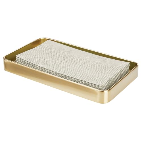 iDesign Steel Vanity Tray for Bathroom Organization and Storage - Soft Brass - color: Soft Brass, style: Pack of 1