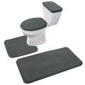 Madeals Memory Foam Bathroom Toilet Rug Set 4 Piece with Toilet Lid Cover and Tank Covers Carbon Gray - color: Dark Gray