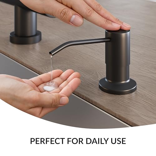 Soap Dispenser for Kitchen Sink,Matte Black Stainless Steel Countertop Dish Sink Soap Dispenser Pump with 47 '' Extension Tube kit - color: Matte Black